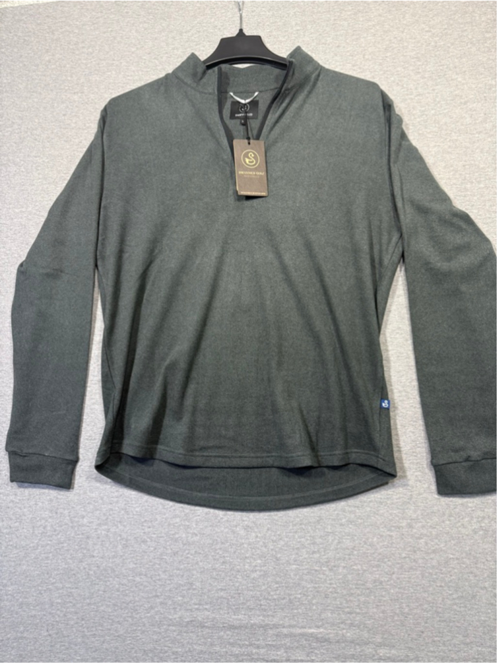Men's Swannies Golf Zip Up Sweater L Black/Heathered